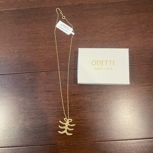 nwt Odette New York Gold rib Necklace